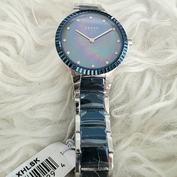 NWT Obaku Ladies Watch - Beautiful Teal/Sapphire Blue - Rhinestone Accents- main image 8